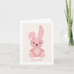 Pink cute rabbit doll card