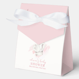 Pink Cute Simple Modern Little Chef Baby Shower Favor Box