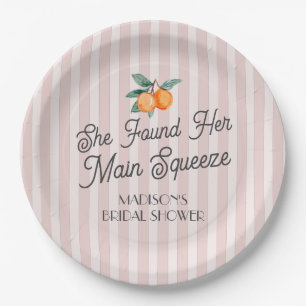 Pink Cutie Main Squeeze Citrus Bridal Shower Paper Plate