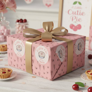 Pink Cutie Pie Baby Girl Wrapping Paper