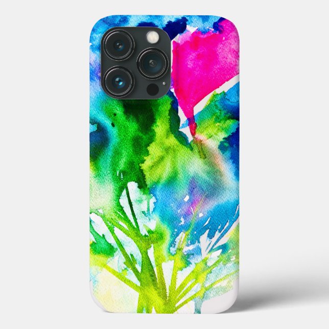 Pink Cyclamen flower abstract watercolor Case-Mate iPhone Case (Back)