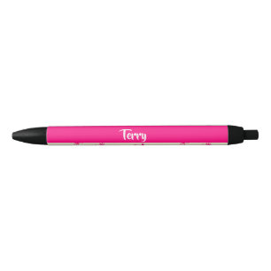 Pink cyclist silhouette pattern black ink pen