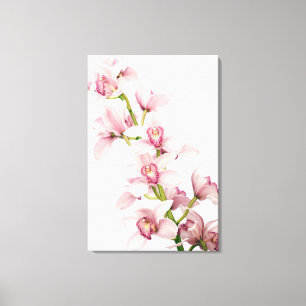 Pink Cymbidium Orchid Flower Wrapped Canvas Print