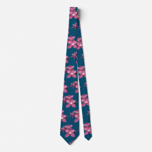 Pink Cymbidium Orchids Tie