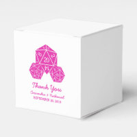 Pink D20 Dice Wedding Favour Boxes