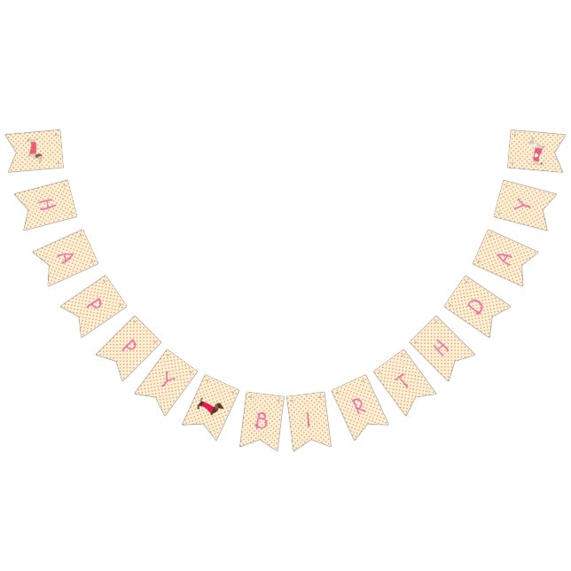 Pink Dachshund Bund Anniversaire bannière (Tout)