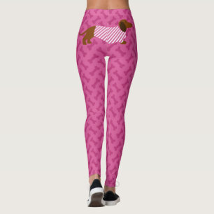 Pink Dachshund Leggings