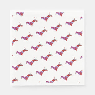 Pink dachshund Watercolor Art Napkin