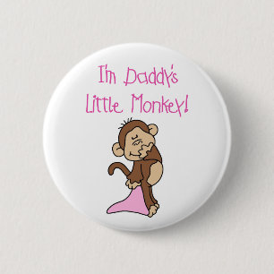 Pink Daddy's Little Monkey 2 Inch Round Button
