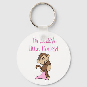 Pink Daddy's Little Monkey Keychain