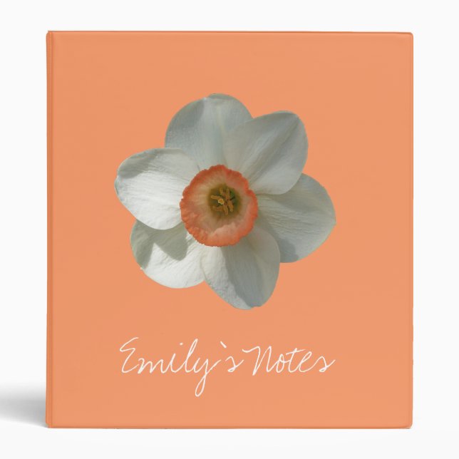 Pink Daffodil Spring Flower Binder (Front)