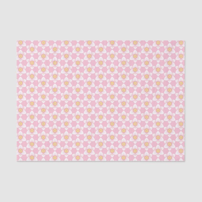 Pink Daffodil Spring Tissue Paper (Front)