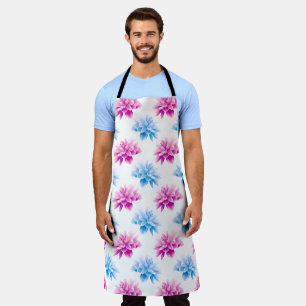 Pink Dahlia, Blue Dahla, Floral Pattern, Flowers Apron