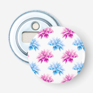 Pink Dahlia, Blue Dahla, Floral Pattern, Flowers Bottle Opener