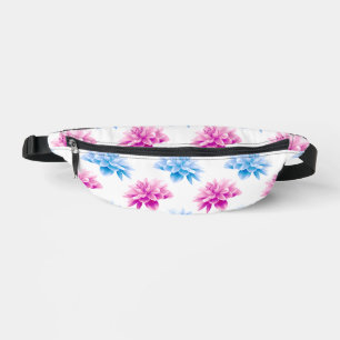 Pink Dahlia, Blue Dahla, Floral Pattern, Flowers Fanny Pack