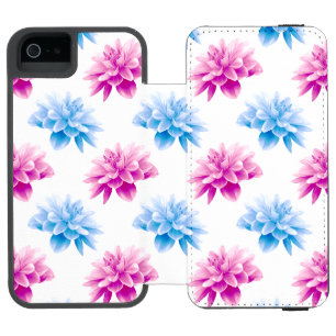Pink Dahlia, Blue Dahla, Floral Pattern, Flowers Incipio Watson™ iPhone 5 Wallet Case