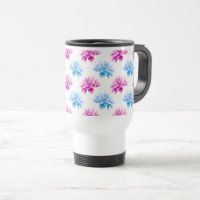 Pink Dahlia, Blue Dahla, Floral Pattern, Flowers