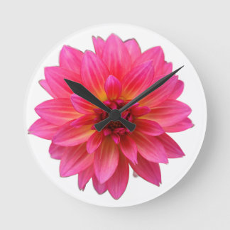 Pink Dahlia Clock