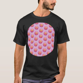 Pink Dahlia Floral Pattern T-Shirt