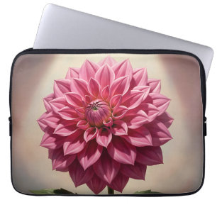 Pink Dahlia Flower Botanical Laptop Sleeve