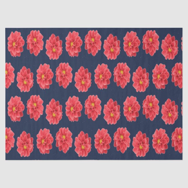 Pink dahlia flower on blue tissue paper (Front)