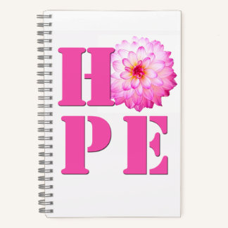 Pink Dahlia Flower Photo HOPE 8x5 Notebook