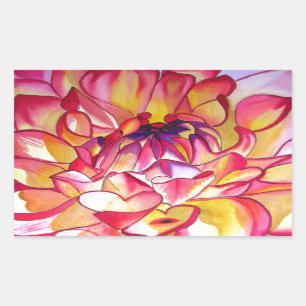 Pink Dahlia flower watercolour fine art Sticker