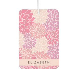 Pink Dahlia Flowers, Pattern Of Flowers, Your Name Air Freshener