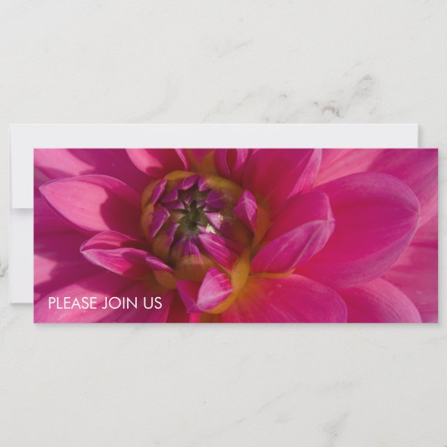 Pink Dahlia Invitation (Front)