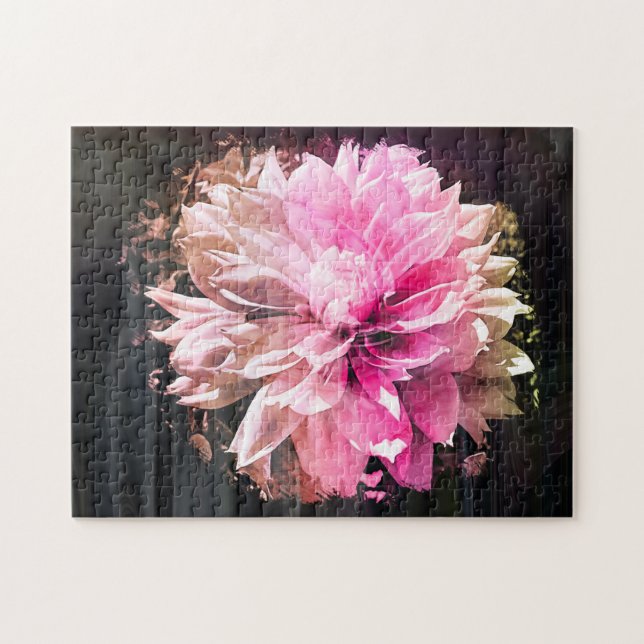 "Pink Dahlia" Jigsaw Puzzle (Horizontal)