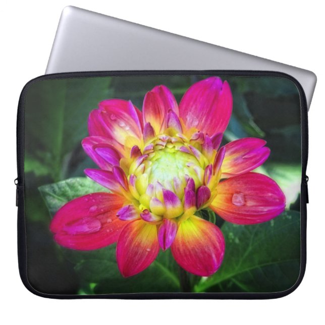 Pink Dahlia Laptop Bag (Front)