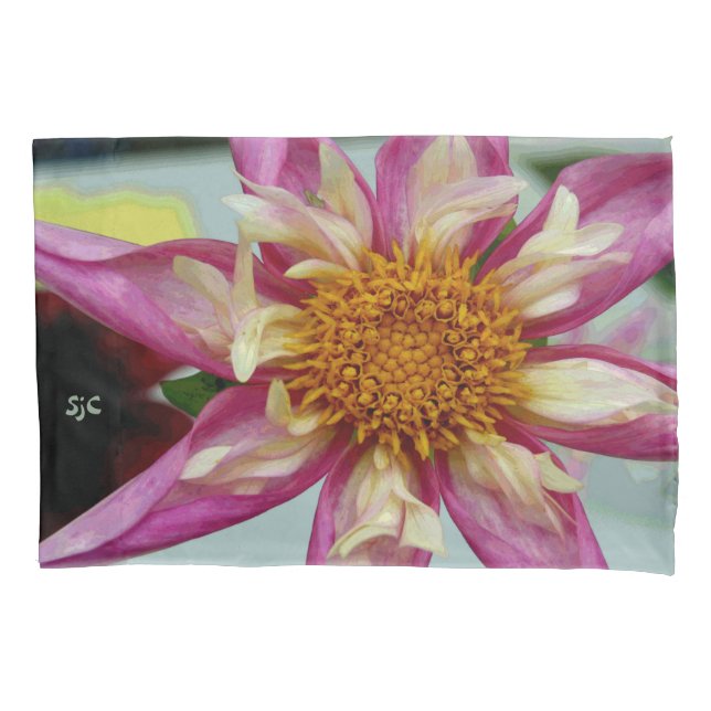 Pink Dahlia Pillowcase (Front)