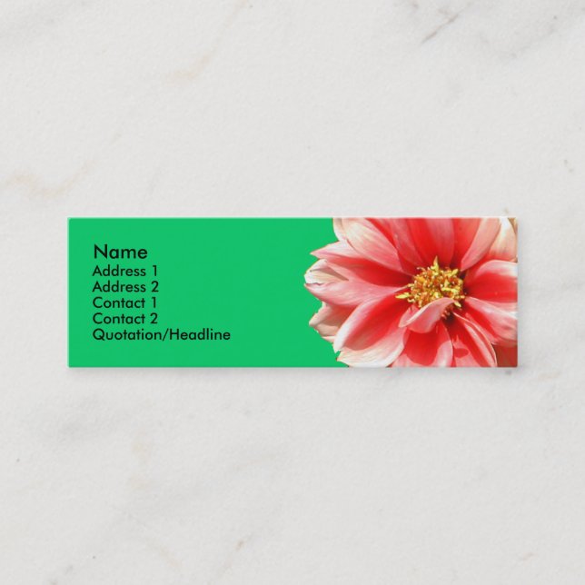 Pink Dahlia Profile Card (Front)