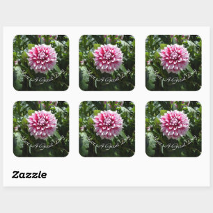 Pink Dahlia Square Sticker