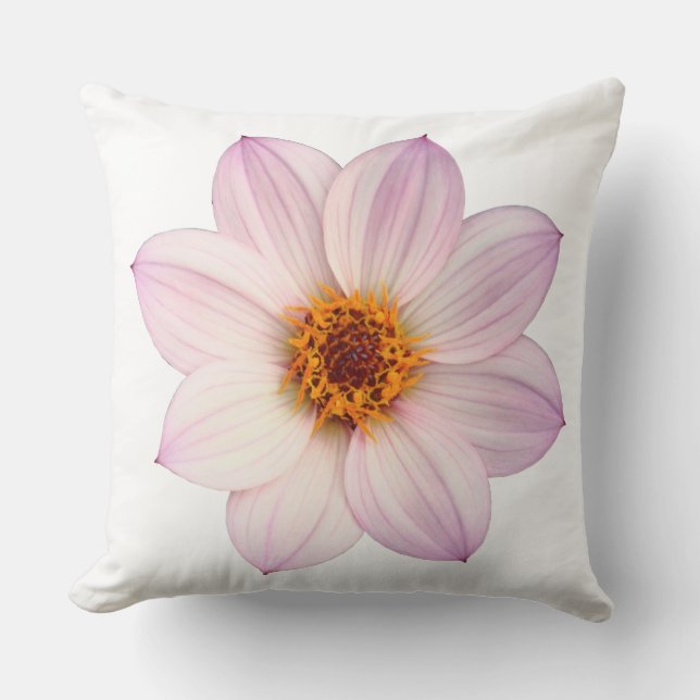 Pink Dahlia Throw Pillow (Front)