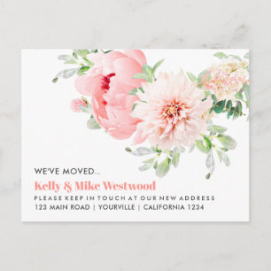 Pink Dahlia We've moved New address New House Postcard