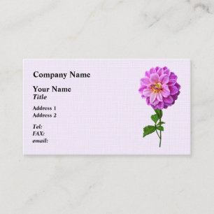 Pink Dahlia With Dew Business Card