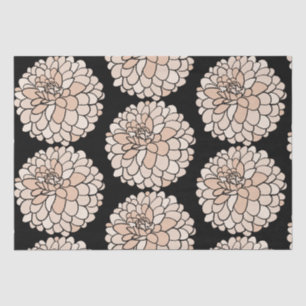 Pink Dahlias on black background tissue paper