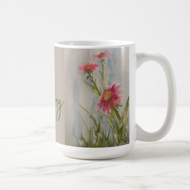 Pink Daises café Mug (Droite)