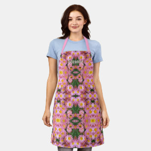 Pink Daisies And Bumble Bee Personalized      Apron