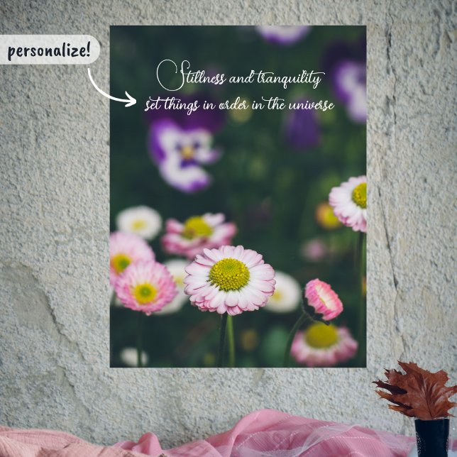 Pink daisies and pansies in the green garden poster (Creator Uploaded)