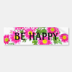Pink Daisies / Asters Bouquet + your ideas Bumper Sticker