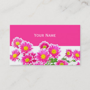 Pink Daisies / Asters Bouquet + your ideas Business Card