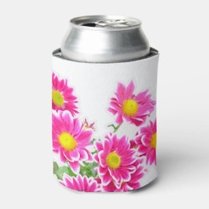 Pink Daisies / Asters Bouquet + your ideas Can Cooler