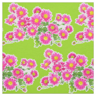 Pink Daisies / Asters Bouquet + your ideas Fabric