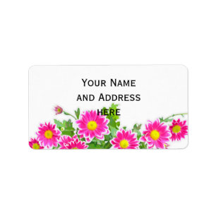 Pink Daisies / Asters Bouquet + your ideas Label