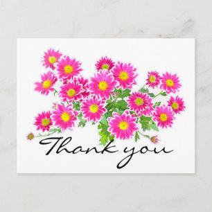 Pink Daisies / Asters Bouquet + your ideas Postcard