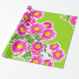 Pink Daisies / Asters Bouquet + your ideas Wrapping Paper