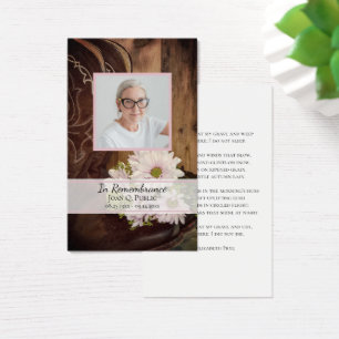 Pink Daisies Boots Western Funeral Memorial Prayer