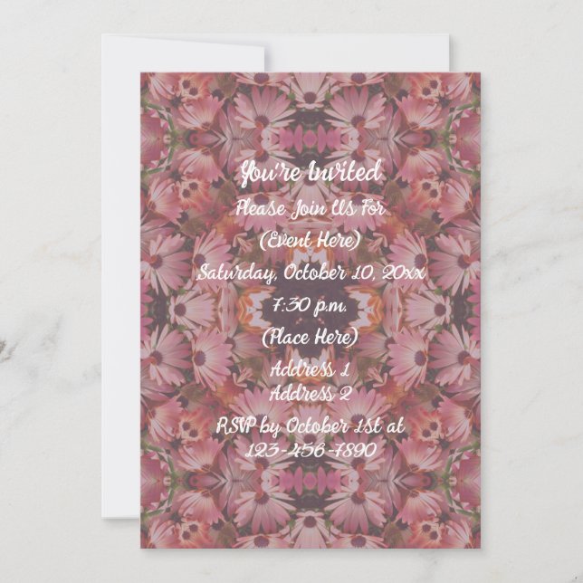 Pink Daisies Floral Art Party Invitation (Front)